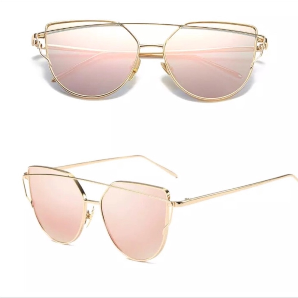 SUN & SKI ROSE GOLD MIRRORED SUNGLASSES. UV SAFE - Picture 6 of 8